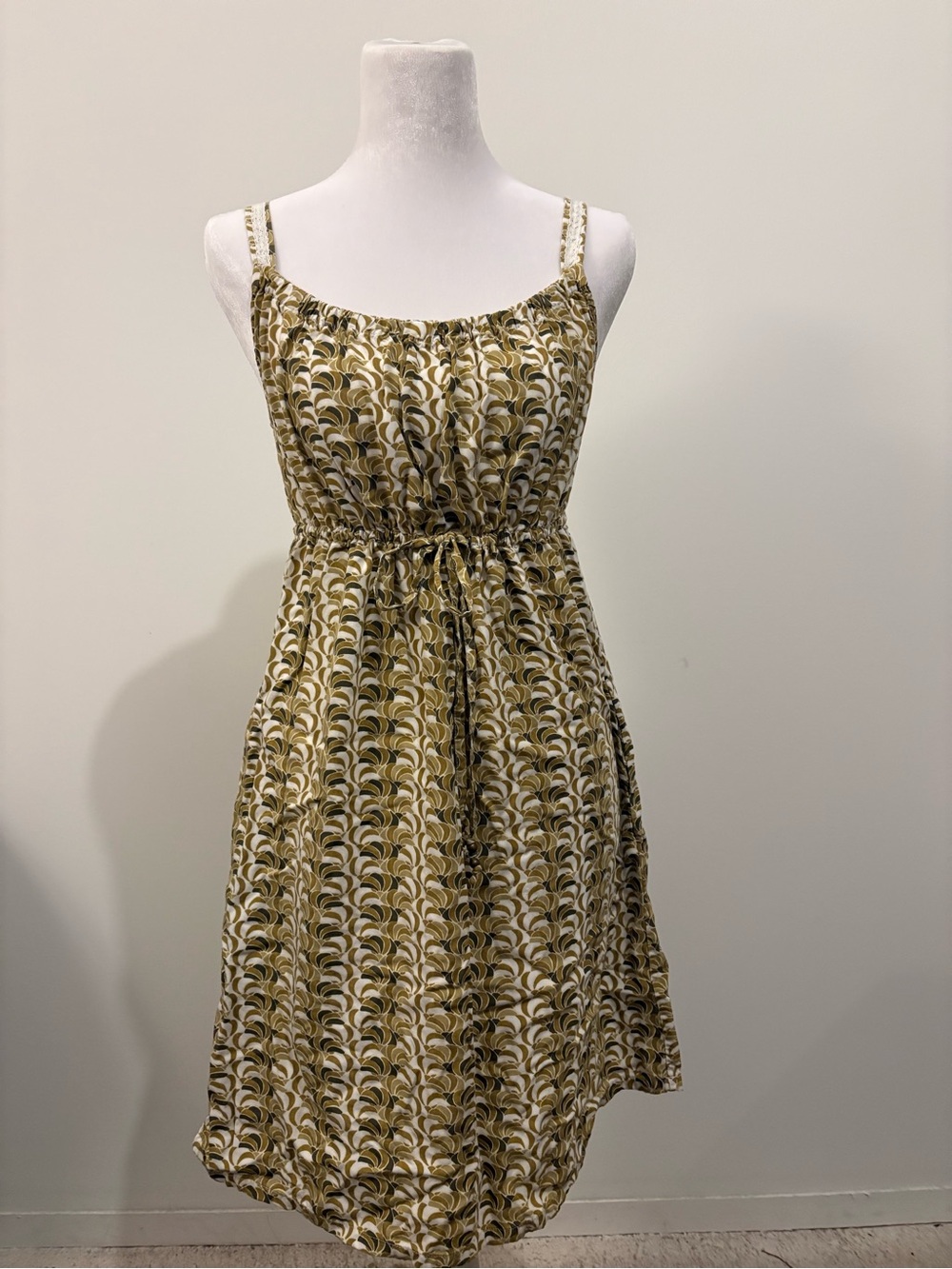 Tommy Bahama Boho Rayon Print Sundress Lace Strap Tie Waist Medium